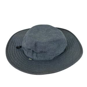 Solar Eclipse Heathered Gray UV Protection Bucket Hat Boat Beach Cinching Cord